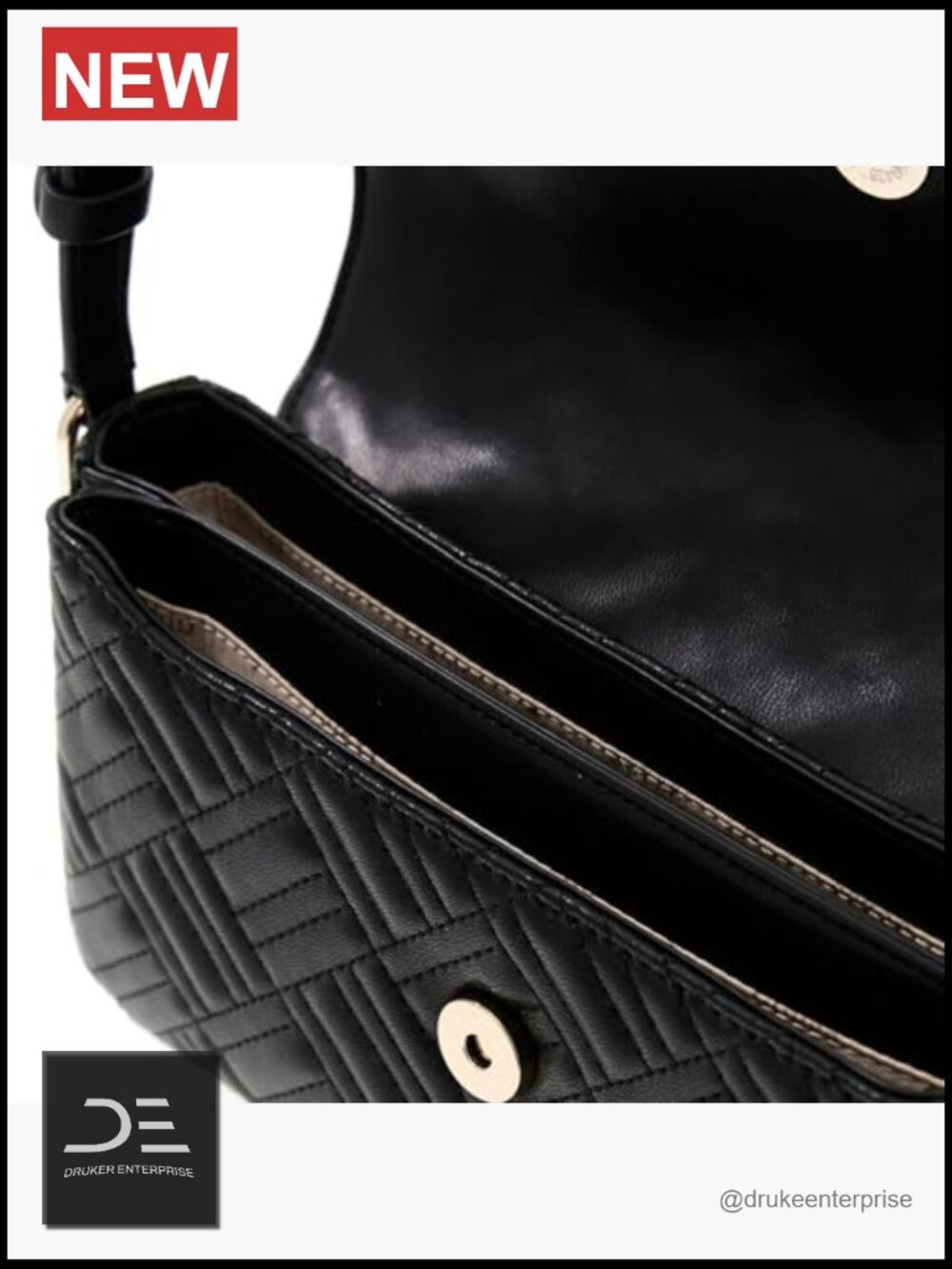 Convertible Crossbody Flap with Quilted Texture and Removable Charm - Picture 3 of 4